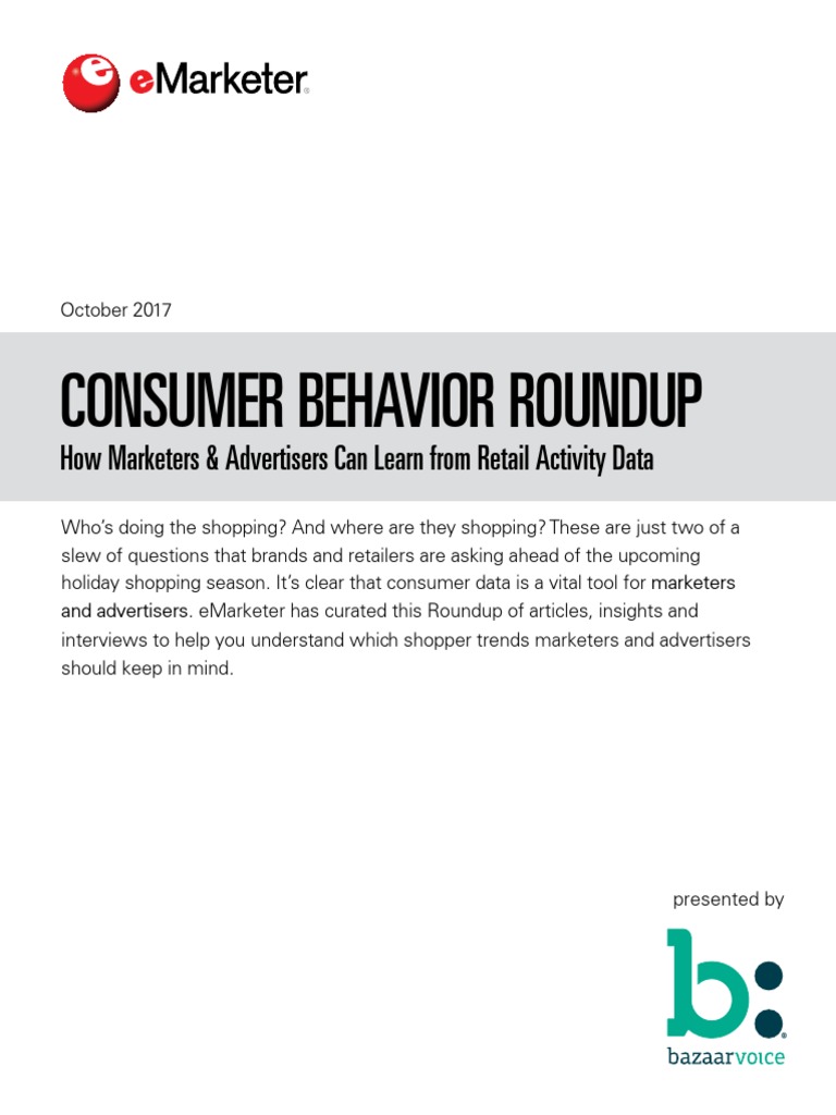 EMarketer Consumer Behavior | PDF | Black Friday (Shopping) | Retail