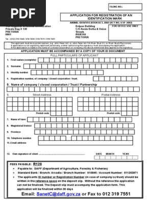 Application Identification Mark Signature Identity Document