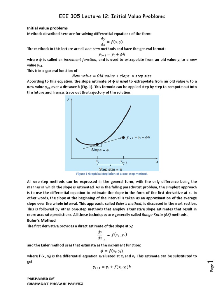 EEE 305 Lecture 12: Initial Value Problems | PDF | Derivative ...