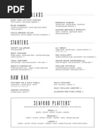 STK Dinner Menu