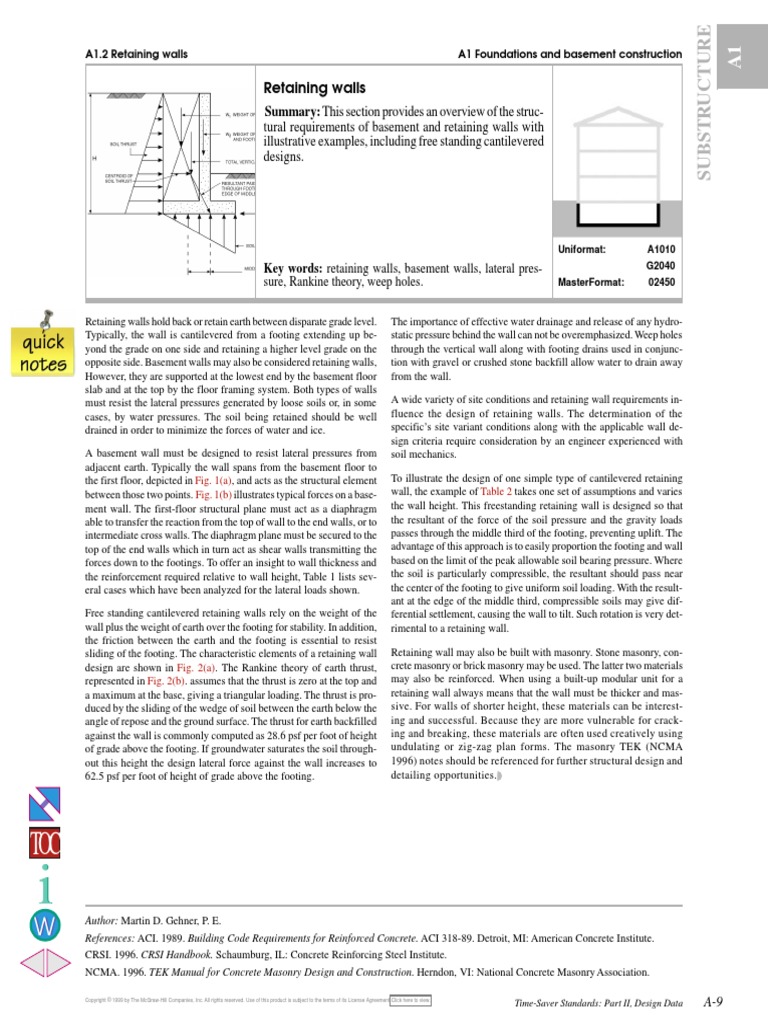 Construction 6 Retaining Walls PDF | PDF | Wall | Basement
