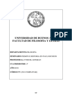 Programa Seminario Tiempo e Historia en Paul Ricoeur