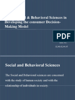 Role of Social & Behavioral Sciences in Developing The Consumer Decision-Making Model