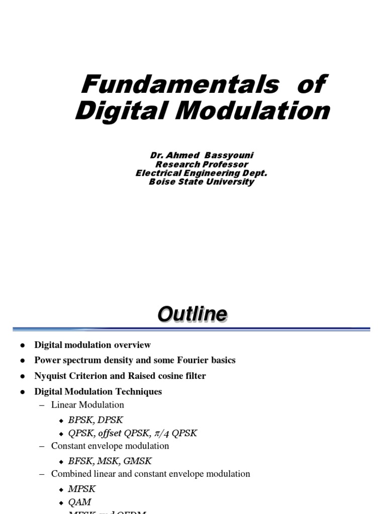 Fundamentals of Digital Modulation - Ahmed | PDF | Modulation ...