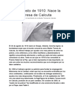 26 de Agosto de 1910: Nace La Madre Teresa de Calcuta