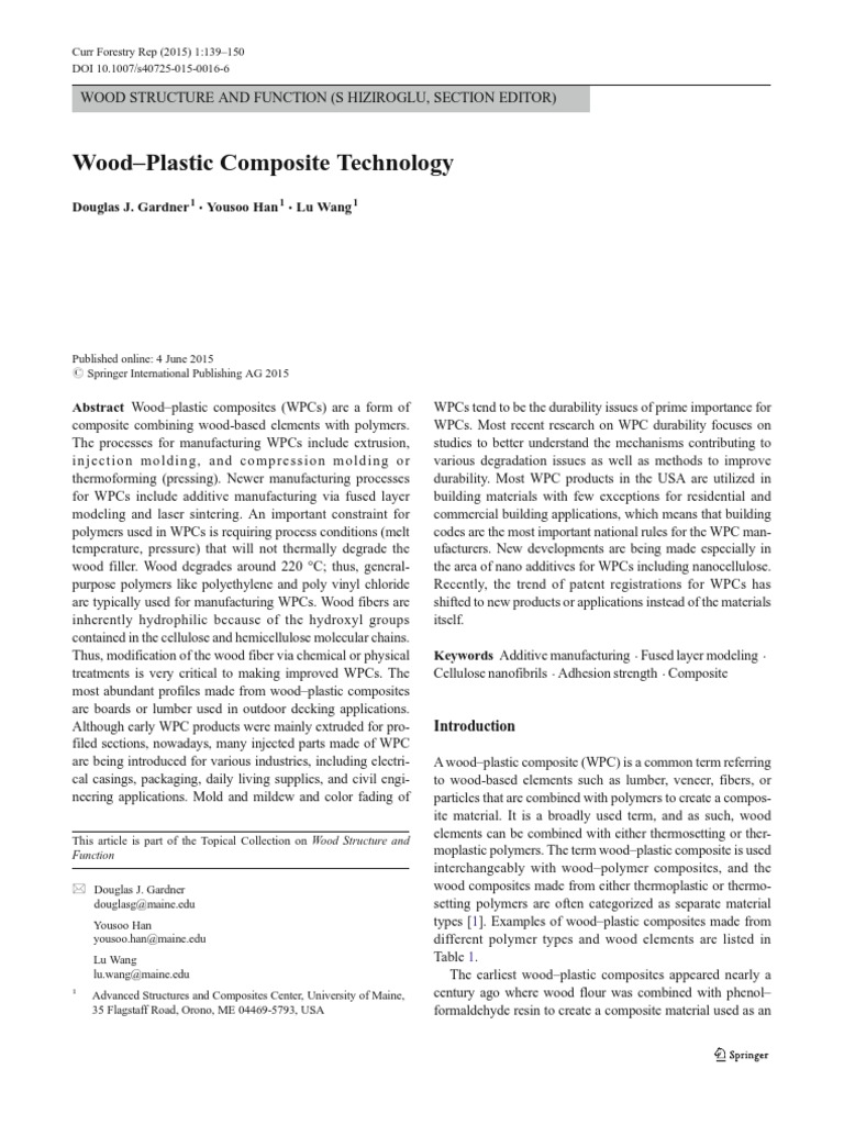 Wood Plastic Composite Technology | PDF | Extrusion | Composite Material