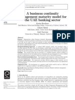 A Business Continuity Management Maturity