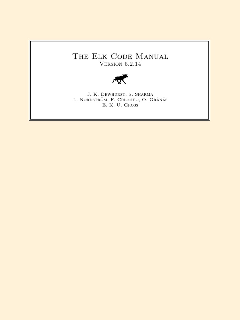 Elk Manual | PDF | Computer Programming | Computing