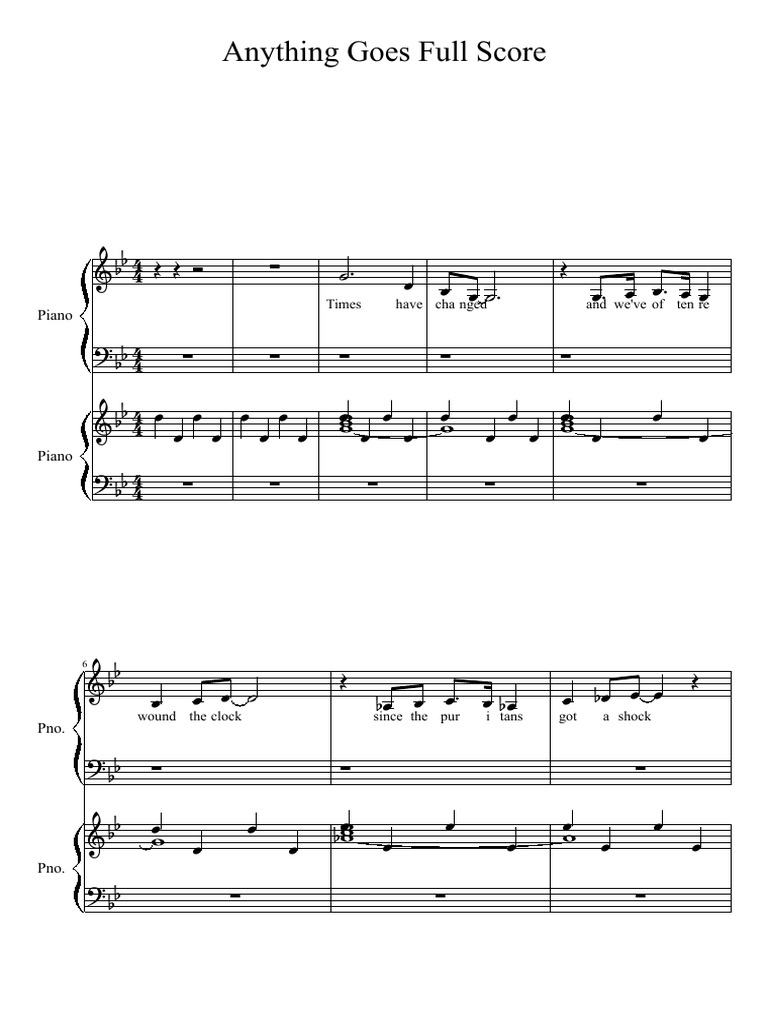 Anything Goes Full Score Set at Performance Tempo | PDF | Leisure