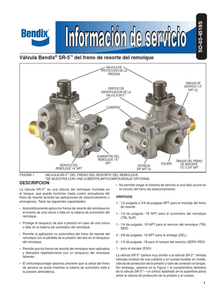 Bendix SR-5 Servicio PDF | PDF | Tanques | Presión