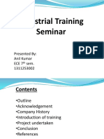 Industrial Training Seminar: Presented By: Anil Kumar Ece 7 Sem. 1311253002