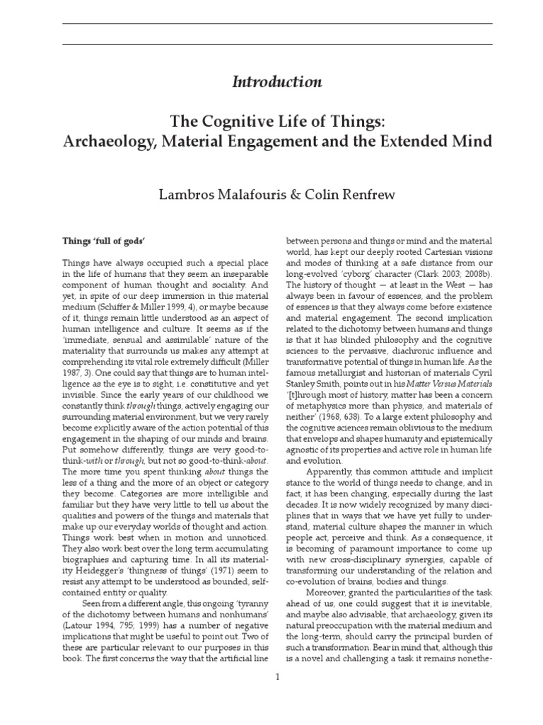 The Cognitive Life of Things, Essay | PDF | Mind | Thought