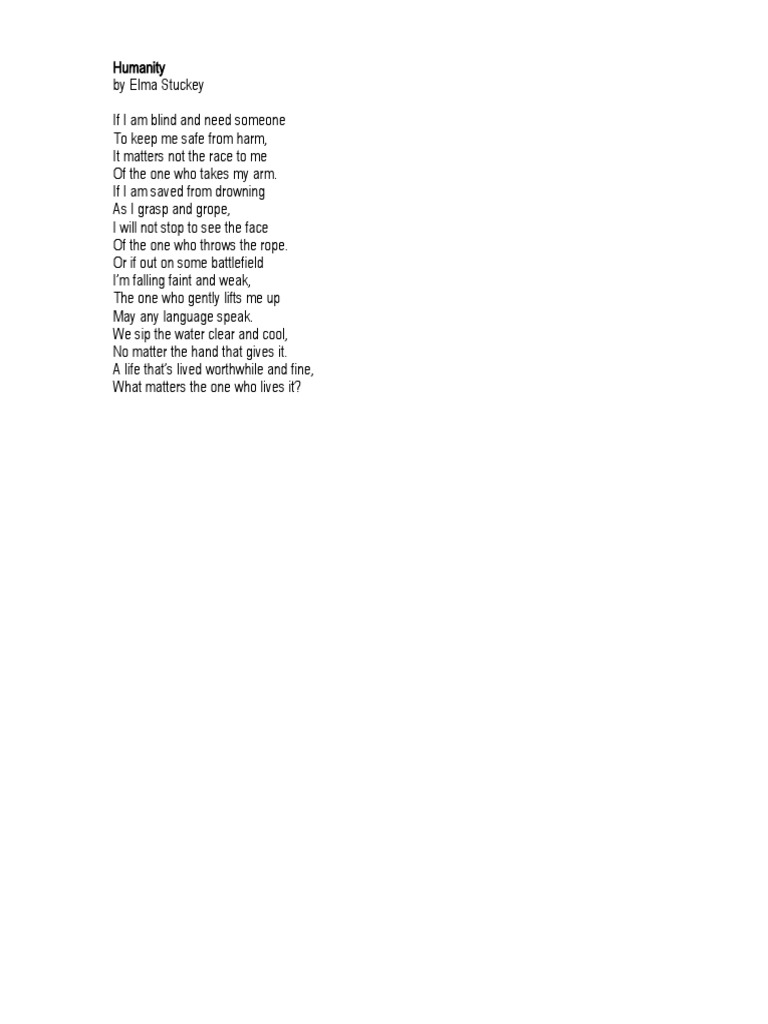 Humanity by Elma Stuckey (English & Spanish) PDF