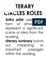 Artful Artist Uses Some: Literary Circles Roles