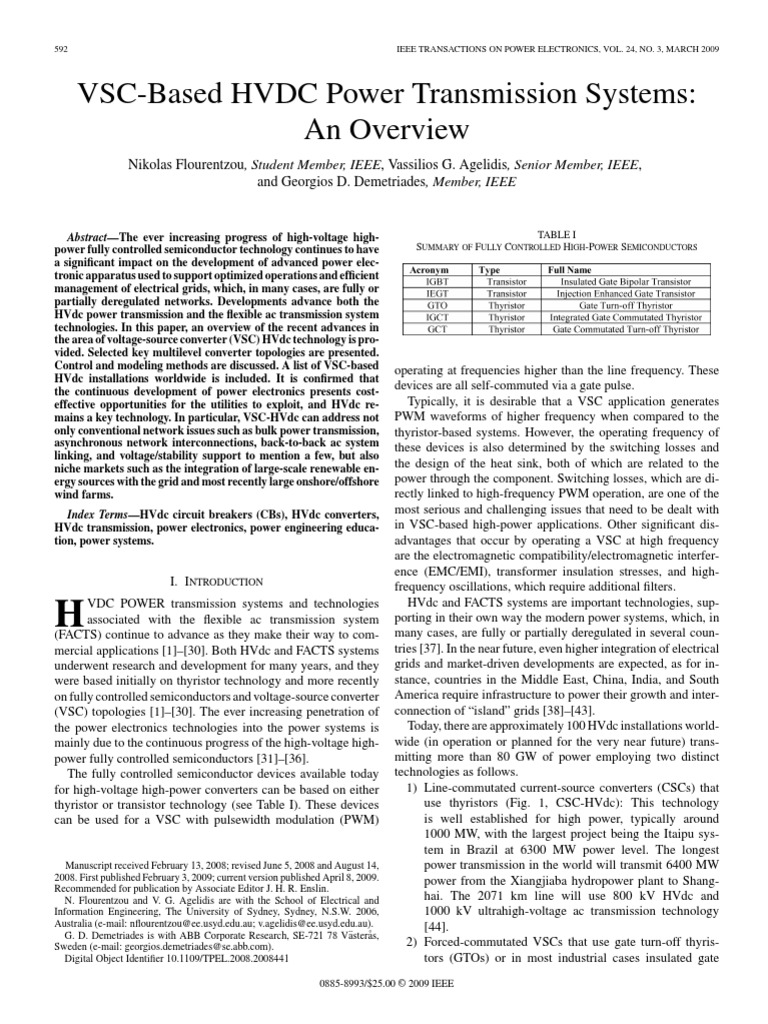 VSC-Based HVDC Power Transmission Systems An Overview-jLJ PDF | PDF ...
