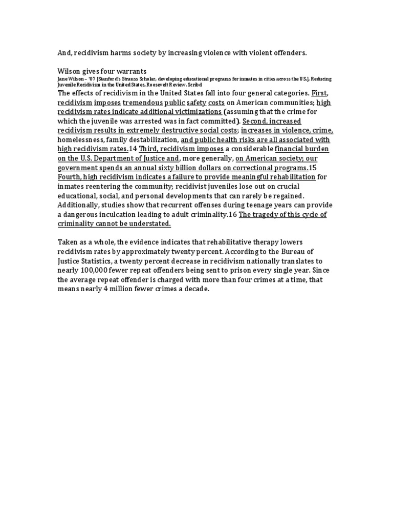 Impact of Recidivism on Society | PDF