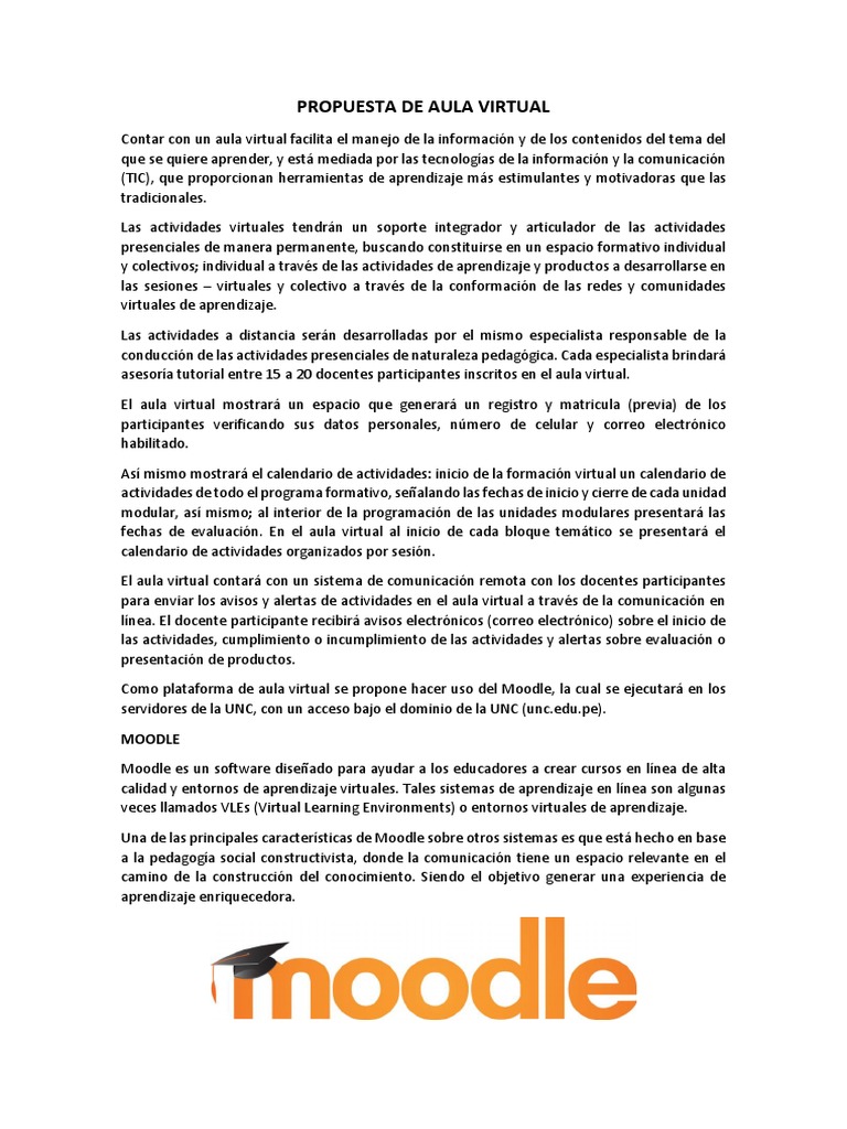 Propuesta de Aula Virtual | PDF | Moodle | Informática