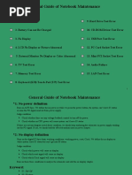 General Guide of Notebook Maintenance: Trouble Shooting