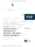 Resumen Del Libro Innovación a La Mexicana_ _Más Allá de Romper Paradigmas