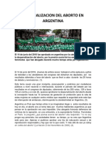 Despenalizacion Del Aborto en Argentina