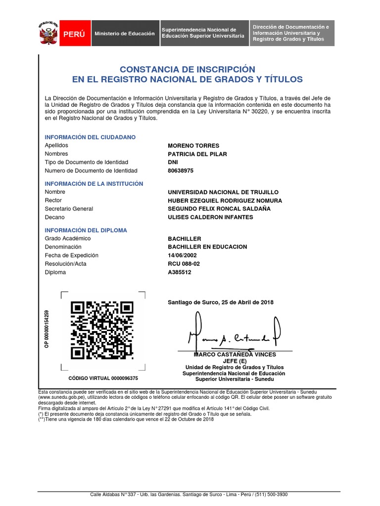 Constancia sunedu pdf universidad educaci n avanzada