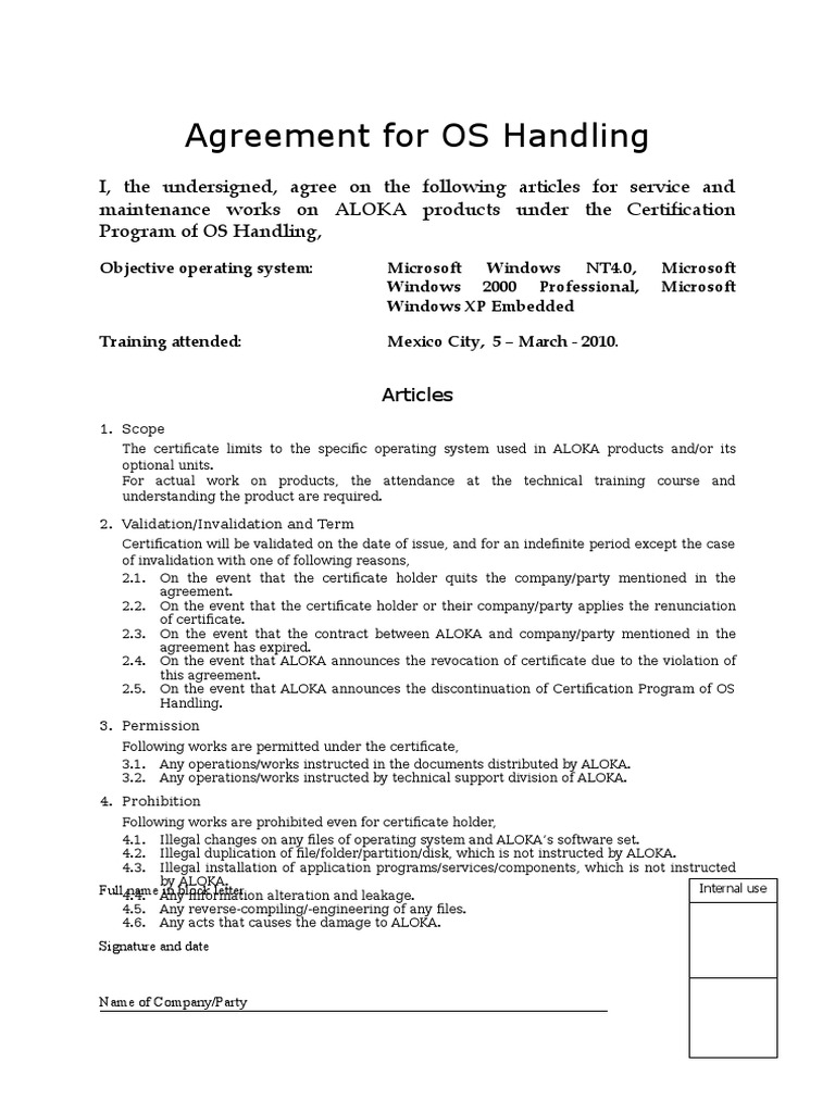 01 Agreement | PDF | Operating System | Computer File