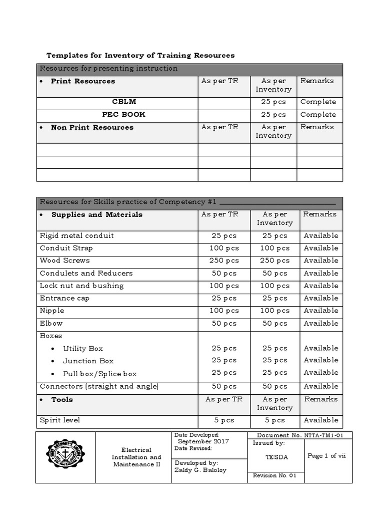 Inventory Training Resources PDF Personal Computers Equipment