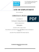 Certificate of employment sample