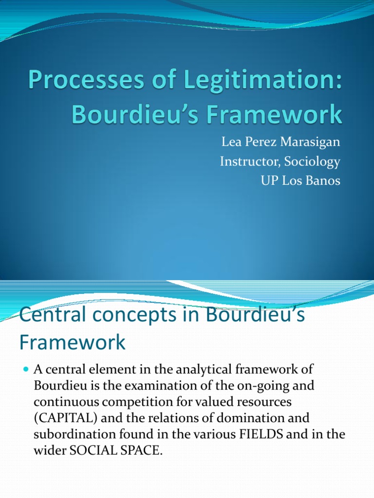 Processes of LegitimationBourdieu PDF Rituals Sociological Theories