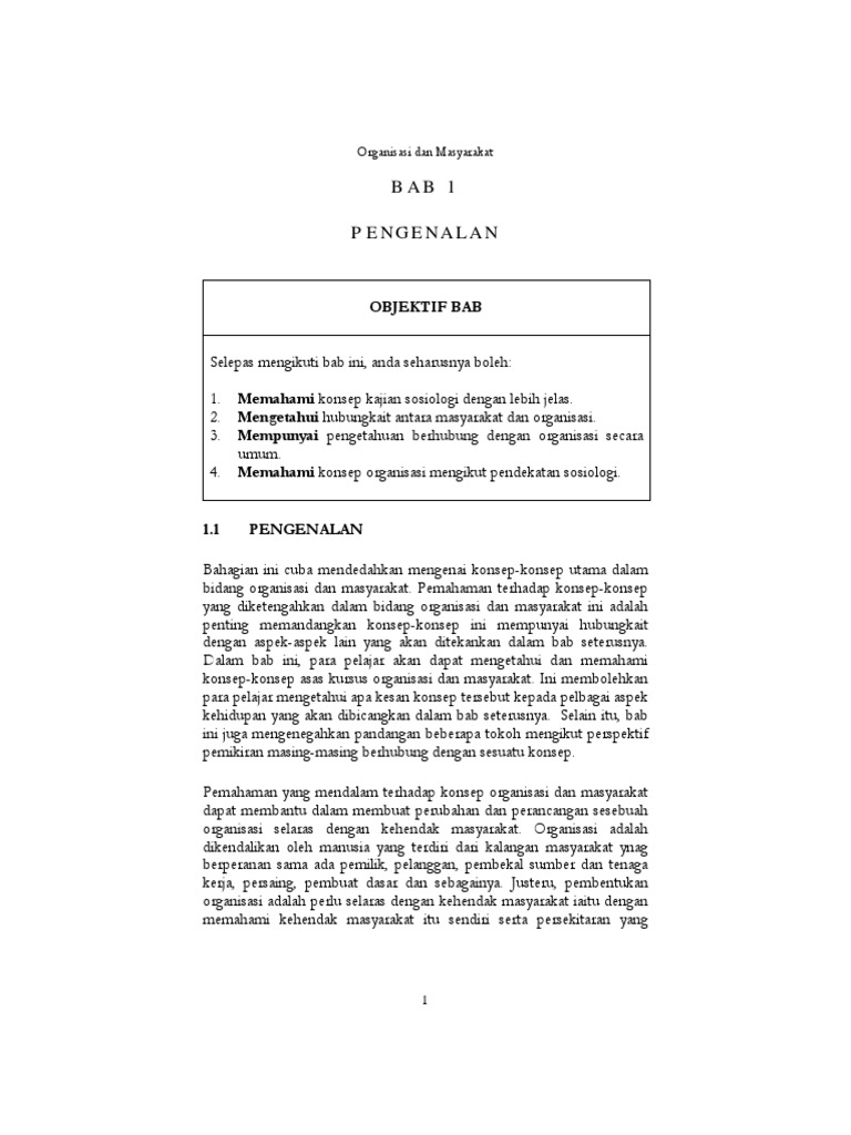 Isi Organisasi Dan Masyarakat Pdf
