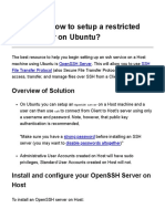 Openssh - How To Setup A Restricted SFTP Server On Ubuntu
