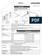 Von Duprin PS914 Power Supply Installation Instructions 106443