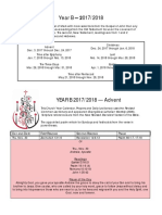 Year B 2017/2018 Church Calendar