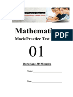 Y8 - Mathematics Mock Test 01
