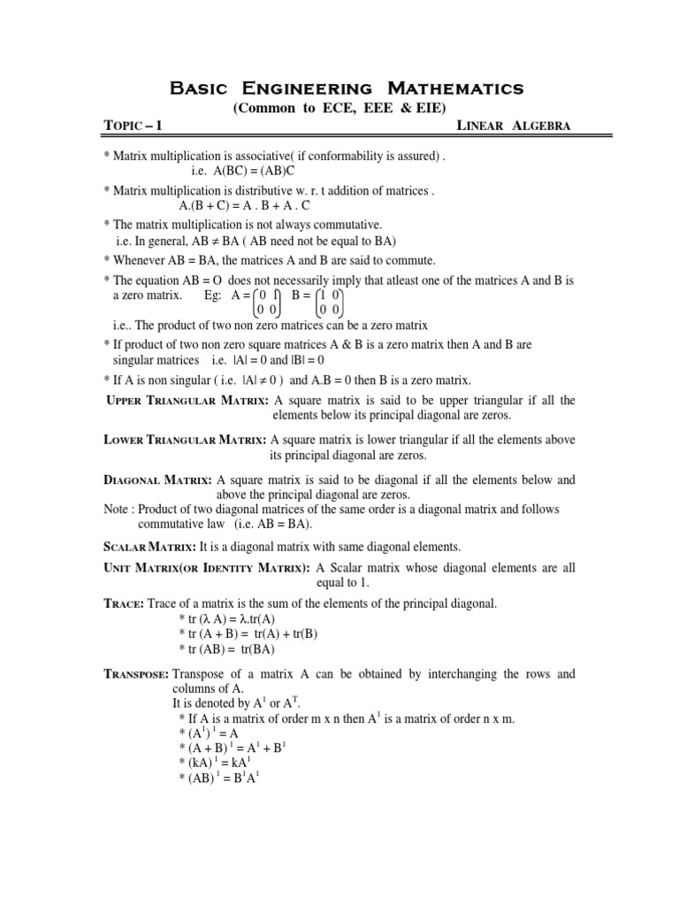 Chap 1 LinearAlgebra EC | PDF | Eigenvalues And Eigenvectors | Matrix ...