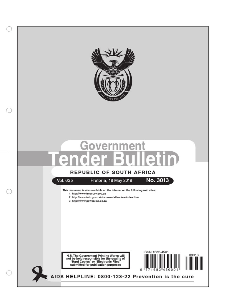 South Africa Government Tender Bulletin | PDF | Envelope | Publishing
