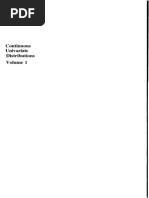 05continuous Univariate Distributions, Vol. 1 PDF | PDF