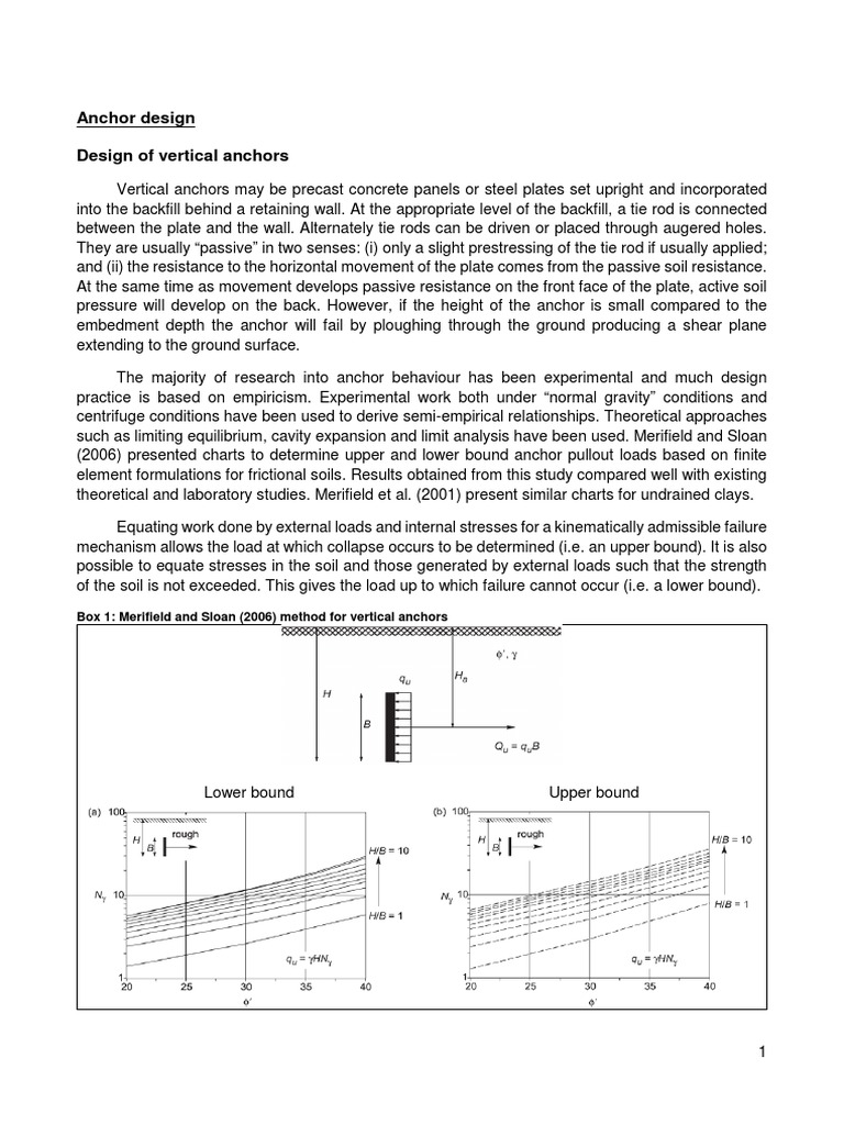 Anchor Design Pdf Stress Mechanics Deep Foundation