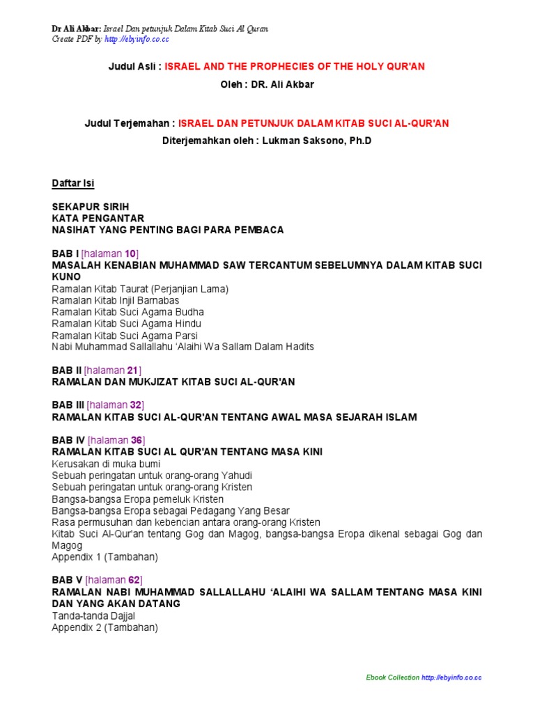 Dr Ali Akbar Israel Petunjuk Dlm Kitab Suci Al Quran Pdf