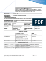 Clinical Nutrition Steering Group (CNSG) Guidelines and Procedures for Management of Enteral Feeding