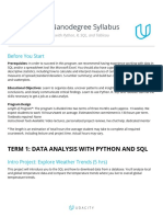 Data Analyst Nanodegree Program - Syllabus