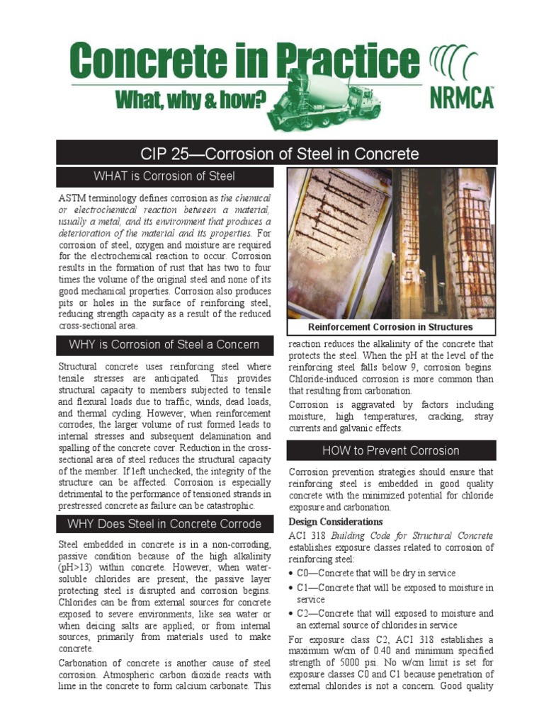 Corrosion of Steel in Concrete | PDF | Corrosion | Rust