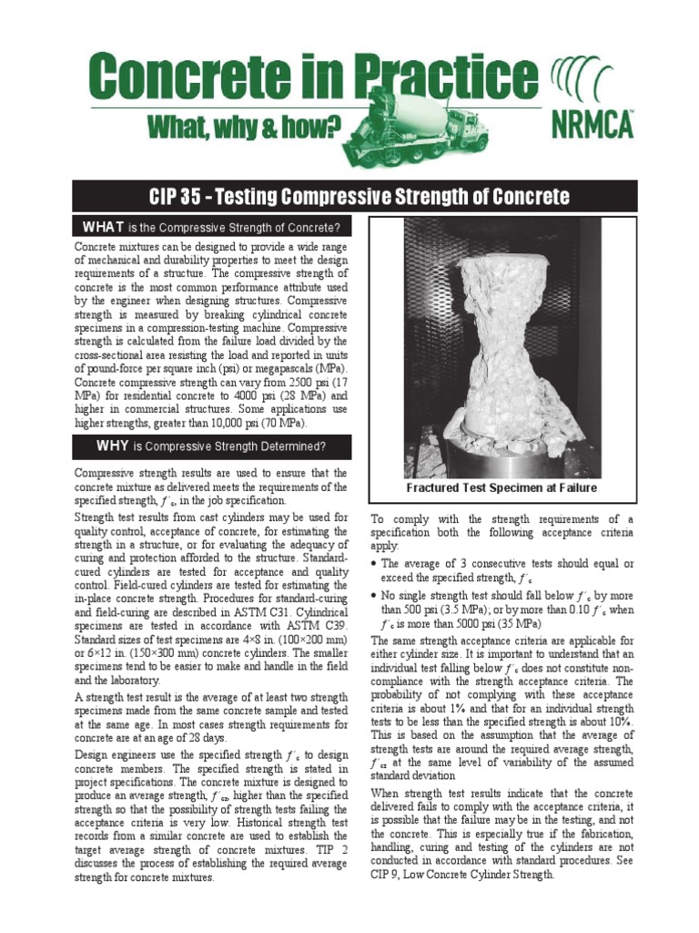 Testing Compressive Strength of Concrete PDF | PDF | Strength Of ...