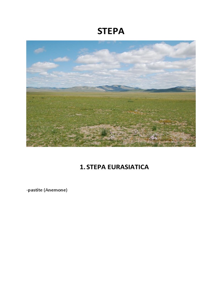 Stepa Eurasiatica-Compozitia Floristica Si Faunistica | PDF