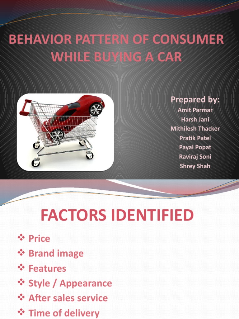 Behavior Pattern of Consumer While Buying A Car: Prepared by | PDF ...