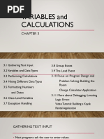 Variables and Calculations