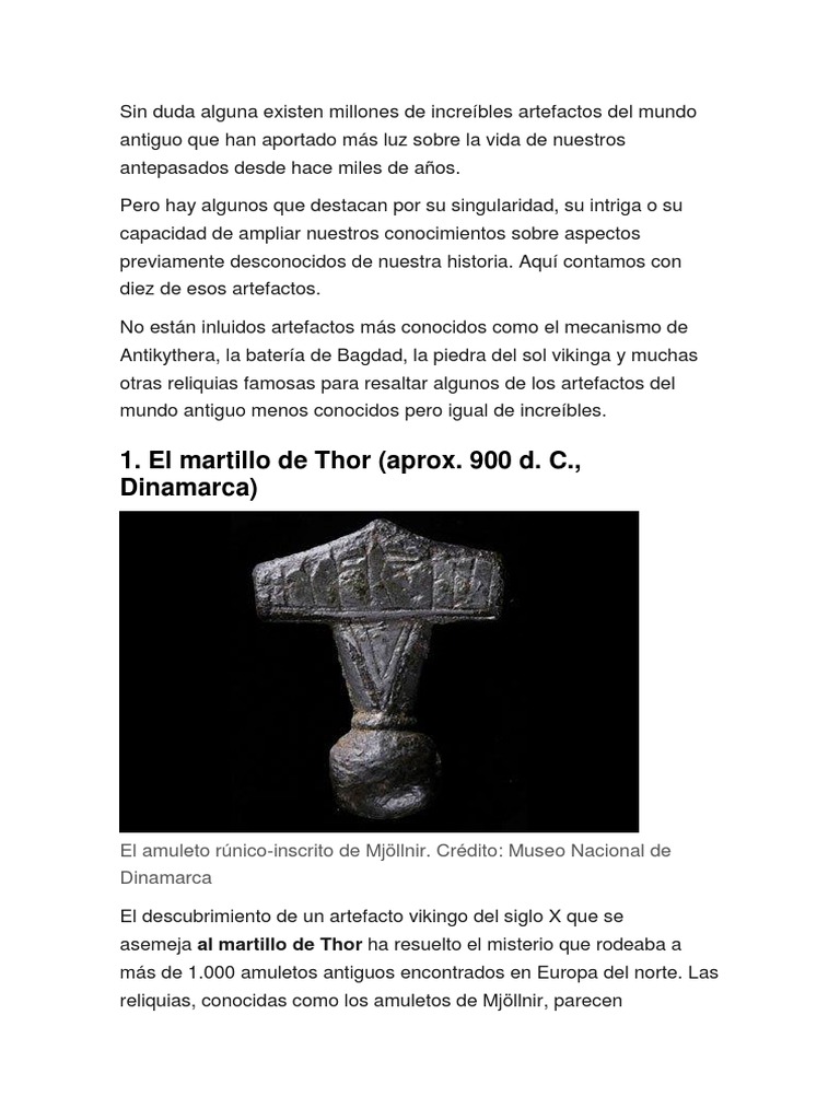 Objetos Antiguos OOparts, PDF, Thor