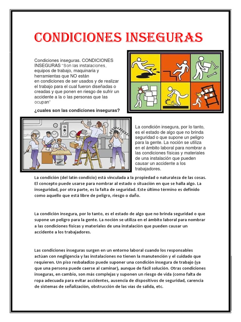 Condiciones Inseguras en el Trabajo | PDF | Riesgo | Contaminación