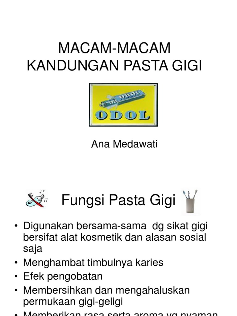 Macam-Macam Kandungan Pasta Gigi | PDF
