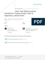 Effects on Teachers Self-Efficacy and Job Satisfa